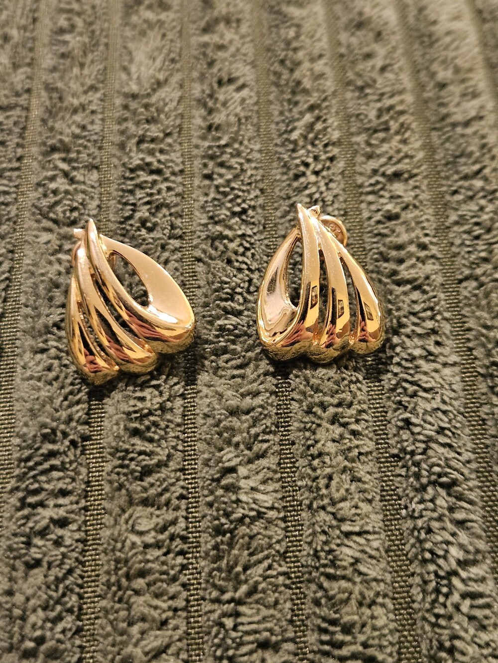 Gold-Tone Sculpted Drop Earrings - Women Jewelry- Stamped Monet
